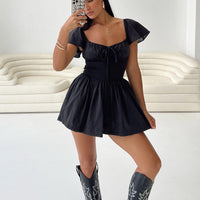 Front Row Romper Black
