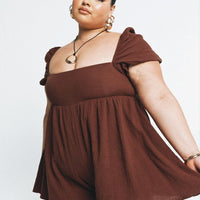 Lorna Romper Brown Curve