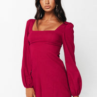 Hastings Long Sleeve Romper Burgundy