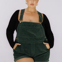 Kacey Short Overalls Khaki Curve