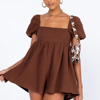 Lorna Romper Brown