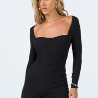 Grantham Long Sleeve Romper Black