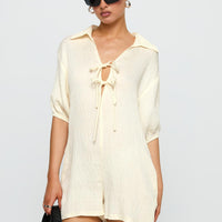 Power Move Romper Beige