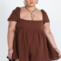 Lorna Romper Brown Curve