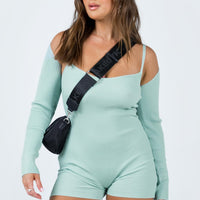 Noelene Bolero Knit Romper Blue
