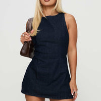 Ainsleigh Shift Denim Playsuit Mid Wash Tall