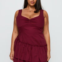 Shantelle Romper Burgundy Curve