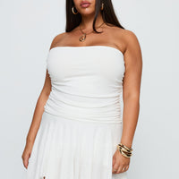 Minxie Strapless Playsuit White Curve