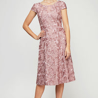 Audrey Rosette Lace Short Dress