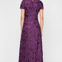 Petite Evelyn Rosette Lace Long Gown
