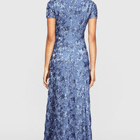 Petite Evelyn Rosette Lace Long Gown