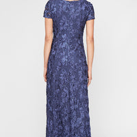 Petite Evelyn Rosette Lace Long Gown