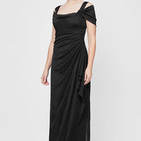 Petite Hannah Glitter Mesh Gown