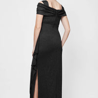 Petite Hannah Glitter Mesh Gown