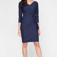 Diana Cascade Ruffle Sheath Contour Dress