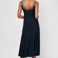 Regular - Matte Jersey Jacket Dress with Sequin Beaded Trim