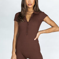 Downtown Romper Chocolate