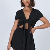 Ragnar Tie Front Romper Black