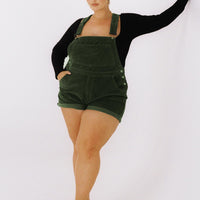 Kacey Short Overalls Khaki Curve