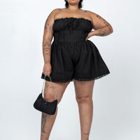 VIP Strapless Romper Black Curve
