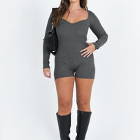 Huttley Knit Romper Grey