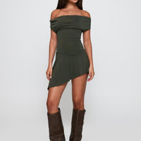 I Attract It Cowl Halter Playsuit Green