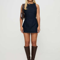 Ainsleigh Shift Denim Playsuit Mid Wash Tall
