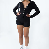 Susie Long Sleeve Romper Black