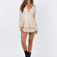 String Of Love Romper Beige