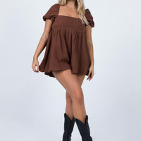Lorna Romper Brown