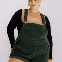 Kacey Short Overalls Khaki Curve