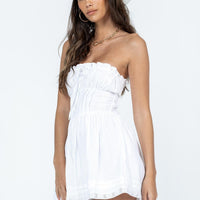 VIP Strapless Romper White