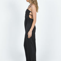 Bryne Satin Jumpsuit Black