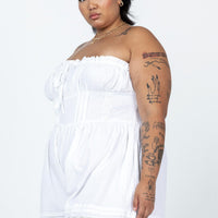 VIP Strapless Romper White Curve