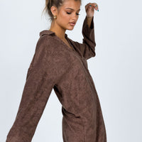 Kegan Long Sleeve Romper Camel