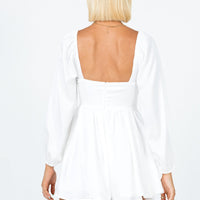 Lillie Long Sleeve Romper White