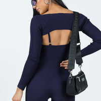 Noelene Bolero Knit Romper Navy