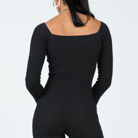 Routley Knit Romper Black