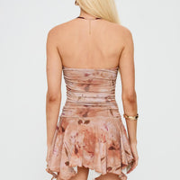 Minxie Strapless Playsuit Pink Floral