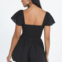 Front Row Romper Black