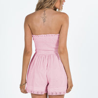 Vip Strapless Romper Pink