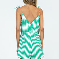 Lennox Romper Green Stripe