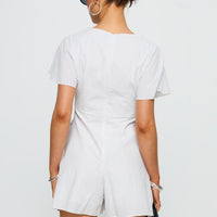 Full Of Strangers Playsuit White Stripe