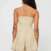 Vip Strapless Romper Beige