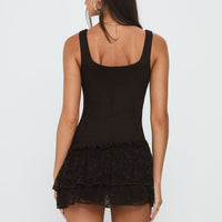 Kaydenn Frill Playsuit Chocolate