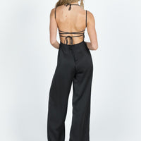 Bryne Satin Jumpsuit Black