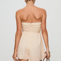 Quinelle Strapless Romper Cream