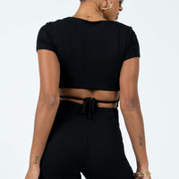 Nolan Short Sleeve Romper Black