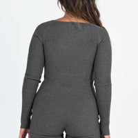 Huttley Knit Romper Grey