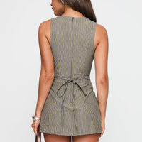 Yumiko Romper Green Stripe
